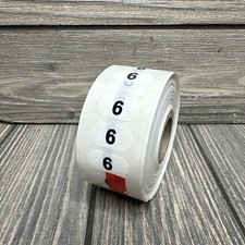 Size 6 Retail Size Stickers for Store Boutique Clothing Label Apparel Roll