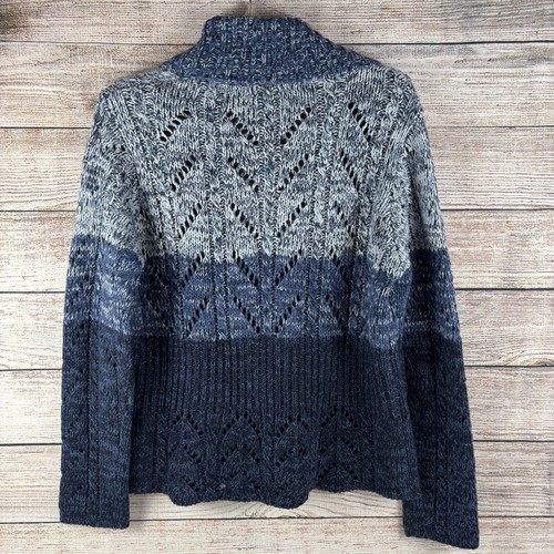 Kim Rogers Cardigan Maglione Scialle Collo Blu Donna PM - Foto 5 di 10