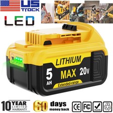 Pack For DeWalt 20V 20 Volt Max 5.0AH Lithium Ion Battery DCB206-2 DCB201 DCB204