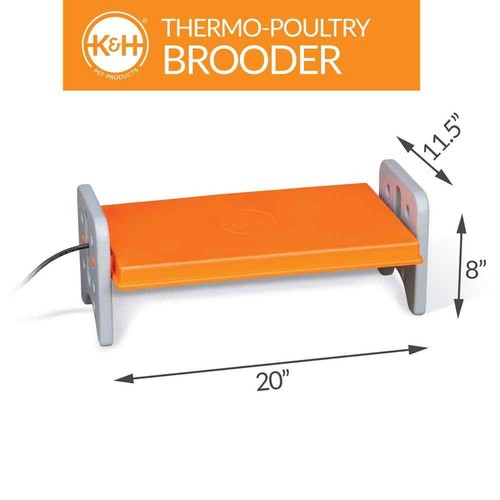 Thermo-Poultry Brooder Large Gray/Orange K&H 11.5 In. X 20 In. X 8 In. 40-Watt - Picture 6 of 11