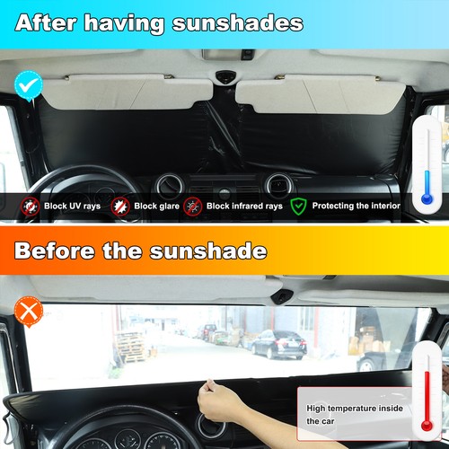 Front Windshield Window UV Block Sunshade For Land Rover Defender 90 110 2004-19 - Foto 18 di 21