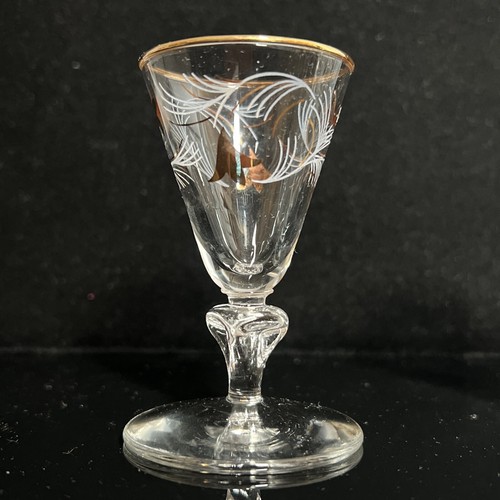 His And Hers Set 2 - ￼Libbey Royal Fern Gold Trimmed & Etched Cordial Hostess - Picture 12 of 17