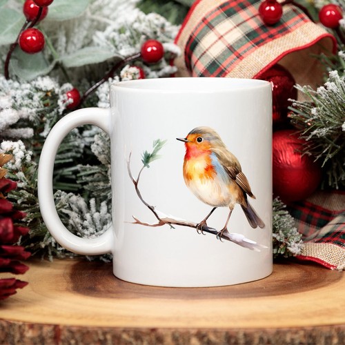 12x Colourful Christmas Robin Bird Vinyl Sticker Decal Tumbler Wine Glass Bottle - Picture 2 of 3