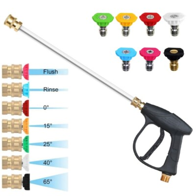 #ad 4000PSI High Pressure Car Power Washer Spray Gun Wand Lance w 7 Nozzle Tips Kit $7.99
