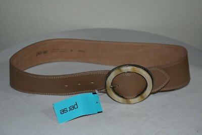 PER SE MARSEILLE wide BROWN Women`s Small LEATHER BELT w  display picture 2