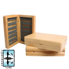Bamboo Wooden Fly Box with Slit Foam.  Holds up to 168 Flies - NEW