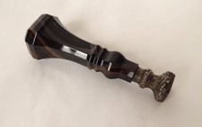 Sigillo In Agata Argento Massiccio Testa Di Cinghiale Monogramma XIX Secolo