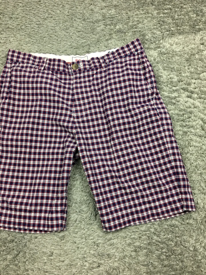Stafford Prep Chino Shorts Mens Size 36 Blue Red Plaid - Image 2 of 4