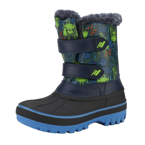 Youth Kids Boys Girls Snow Boots Hook Loop Outdoor Ankle Ski Boots Size 9T-6 - Picture 26 of 53