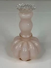 Vintage Fenton Glass 1940s Rose Pink 7” Vase Vanity Bottle USA