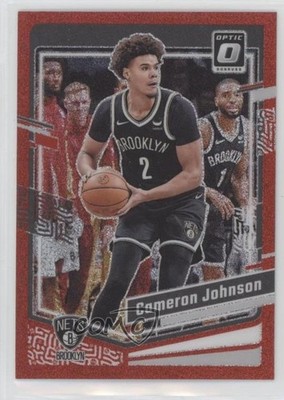 2023-24 Panini Donruss Optic Red Glitter Prizm 40/75 Cameron Johnson #166 12jy
