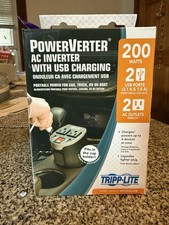 Tripp-Lite 200W PowerVerter AC Inverter W/ USB Charging 2 USB Ports 2 AC Outlets