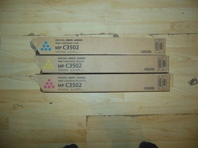 Genuine Ricoh MP C3502 CMY Toner Set - Magenta Yellow Cyan - New in Box