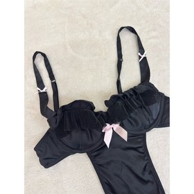 Victoria's Secret Sexy Little Things Teddy Bodysuit Black 34B Skirted