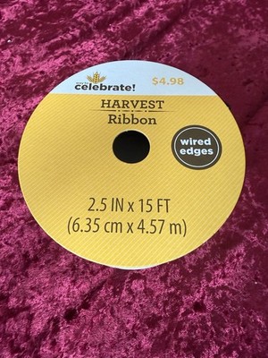 Celebrate It Harvest Wired Edges 2.5  By 15 Ft Farm House Chickens Ribbon