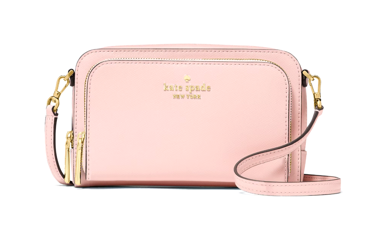 New Kate Spade Staci Dual Zip Around Crossbody Saffiano Leather