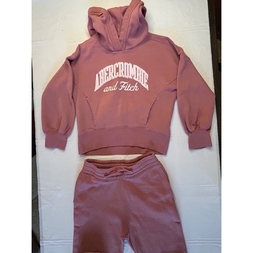 Abercrombie Kids Sweat Suit Set Hoodie Joggers Mauve Loungewear Size 7/8 - Picture 7 of 12