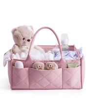 Baby Diaper Caddy Organizer Large Nursery Storage Basket with Removable Dividers