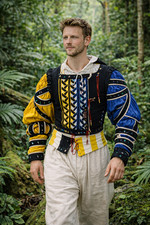 Men's Medieval Renaissance German Landsknecht Warrior Costume Tunic Top