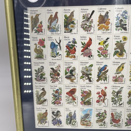 USPS STATE BIRDS & FLOWERS (50) 20 cent stamp sheet 1981-1982 FRAMED - Picture 2 of 7