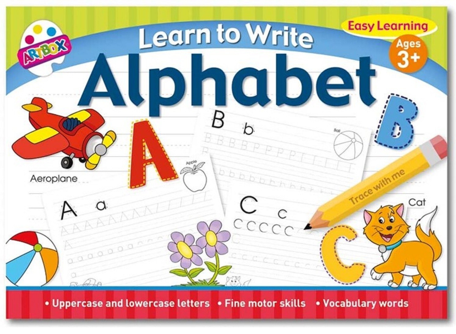 Learn to Write Alphabet Letters Learning Handwriting Practice Book Children 3+