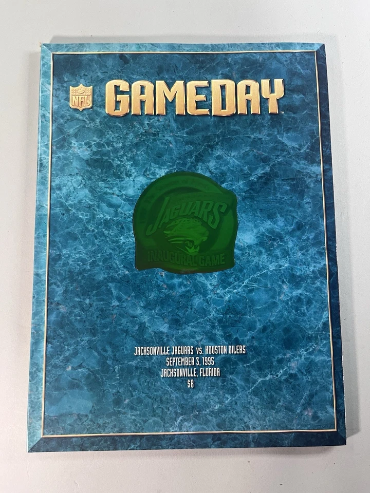 1995 Jacksonville Jaguars & Oilers Inaugural Season NFL Program & Stub Lot NICE! - Image 2 of 4