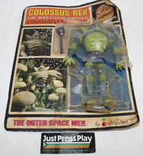 Vtg 1968 Colorforms Outer Space Men Collossus Rex w/ Card  Weapon Half Bubble