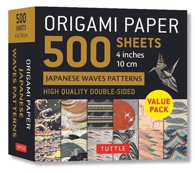 Tuttle Verlag - Origami Papier 500 Blatt Japanische Wellen 4 10 cm - H245z