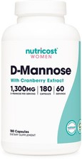 Nutricost D-Mannose with Cranberry Extract for Women 1300mg 180 capsules