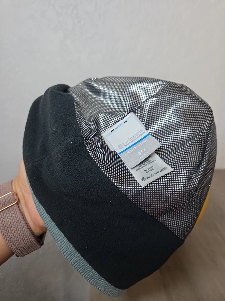 Gorro Columbia adulto tamanho O/S cinza azul preto forro metálico quente - Imagem 3 de 3