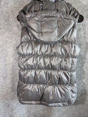 MICHAEL KORS Chaleco Relleno Abombado Sudadera con Capucha Cremallera Completa Mujer’s Talla XS Gris - Imagen 4 de 8