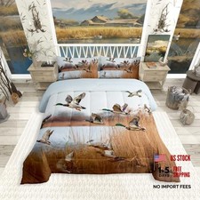 Duck Hunting Bedding Size,Mallard Duck Comforter Set Lodge Room Full Multi 08