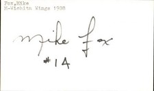 Mike Fox Signed 3x5 Index Card Cut Wings MISL Soccer Autograph Den