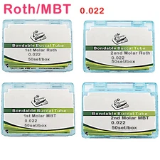 50 Set Dental Orthodontic Buccal Tubes 1st 2nd Molar MBT Roth Buccal Tube HOT