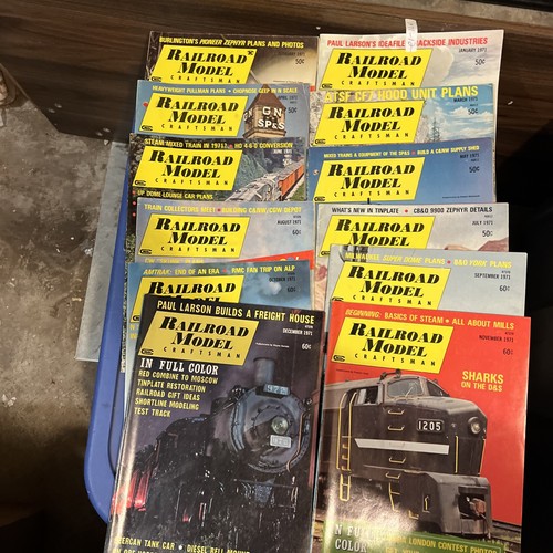 Railroad Model Craftsman Magazine Complete Year 12 Issues 1971 Back Issues