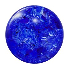 40mm/1.6" Crystal Sphere Ball Ice Cracked Glass Solid Ball Decoration, Dark Blue