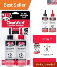 Pro Size ClearWeld 5-Minute Set Epoxy - Fast, Strong Bond for Multiple Surfaces