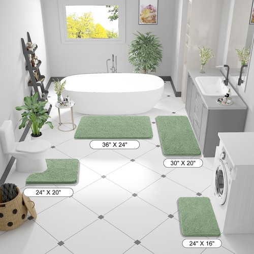 Bathroom Rugs 30x20, Extra Soft Absorbent Chenille Bath Rugs, Rubber Backing ... - Picture 8 of 8