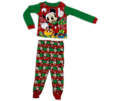2018 Disney Mickey Mouse Christmas 2T Pajamas 2pc Set Shirt and Pants