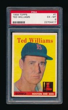 1958 Topps #1 Ted Williams PSA 6 EXMT *Great Centering an Color Tough Card
