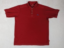 Tommy Bahama Polo Shirt Mens Medium Red IslandZone Supima Cotton Golf
