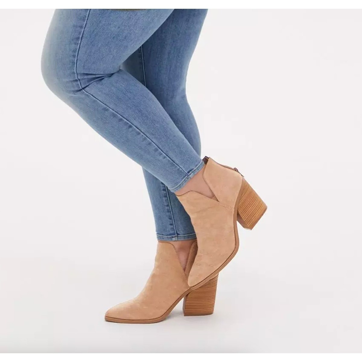 Pointed Toe Booties V Cut Kaitobe Women's Fashion V Cut Pointed