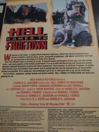Hell Comes to Frogtown 12' Laserdisc Video Disc 1987 Rated R Roddy Piper WWF - Picture 4 of 4