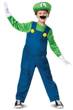Brand New Super Mario Bros Luigi Deluxe Child Costume