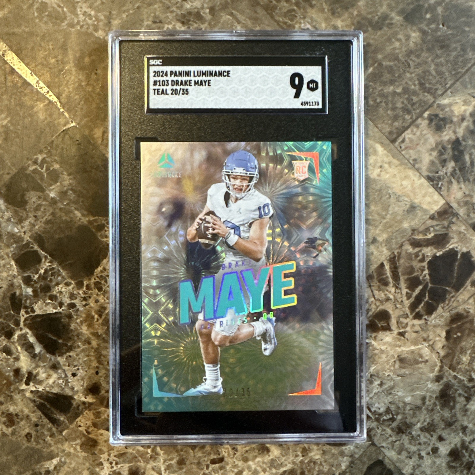 2024 Panini Luminance - Rookies Drake Maye #103 Teal /35 (RC)