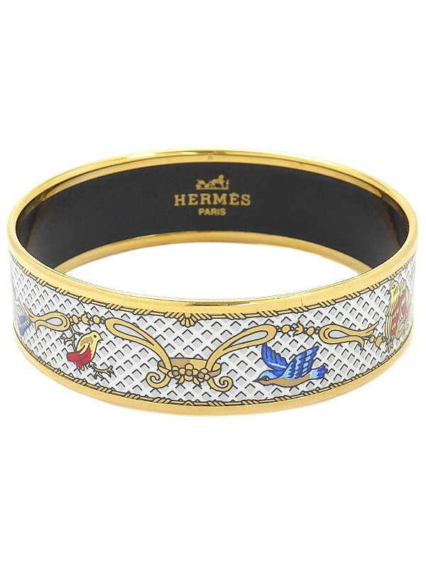 HERMES Enamel Bangle GM Large Key To Freedom Bracelet Pre-Owned