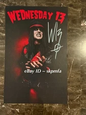 WEDNESDAY 13 ~ Signed Poster 11x17 VIP Murderdolls 💯 Authentic