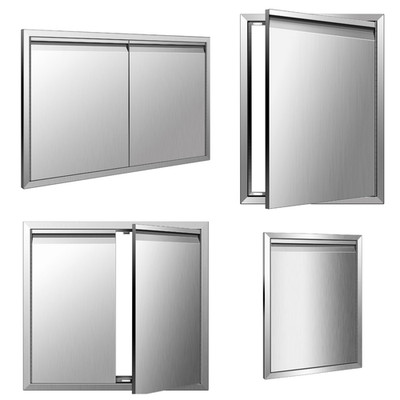 BBQ Access Double Single Doors, Flush Mount Stainless Steel Outdoor Kitchen Door