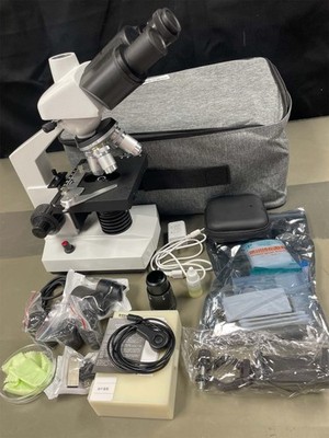 Compound Microscope，40X-2500X ，WF10x and WF25x eyepieces, Dual LED Lighting and