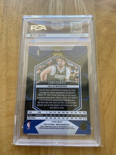 LUKA DONCIC 2023 PANINI MOSAIC #31 GENESIS PSA 9 - MAVS - Picture 2 of 2